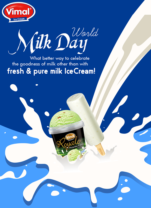 What better way to celebrate the goodness of milk other than with fresh & pure milk IceCream!

#WorldMilkDay #MilkDay #IceCreamLovers #Vimal #ICecream #Ahmedabad