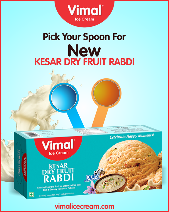 Fusion of dry fruits, rabdi, kesar & deliciousness, the Kesar Dry Fruit Rabdi ice cream from Vimal Ice Cream.

#New #KesarDryFruitRabdi #IceCreamLovers #Vimal #IceCream #VimalIceCream #Ahmedabad