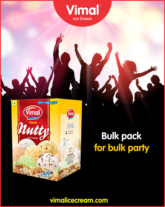Parties will be a lot more fun with Vimal Ice Cream.

#BulkPack #SummerTime #IcecreamTime #MeltSummer #IceCreamLovers #FrostyLips #Vimal #IceCream #VimalIceCream #Ahmedabad