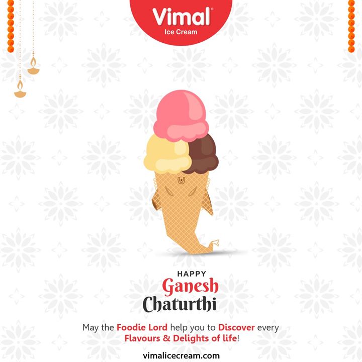 May the foodie Lord help you to discover every flavours & delights of life!

#HappyGaneshChaturthi #GaneshChaturthi2020 #GanpatiBappaMorya #Ganesha #GaneshChaturthi #IndianFestival #IceCreamLovers #FrostyLips #Vimal #IceCream #VimalIceCream #Ahmedabad