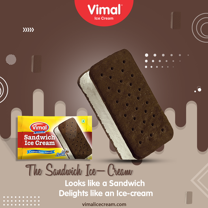 The Sandwich Ice-Cream
Looks like a sandwich delights like an Ice-cream.
Try it now.

#VimalIceCream #IceCreamLovers #FrostyLips #Vimal #IceCream #Ahmedabad