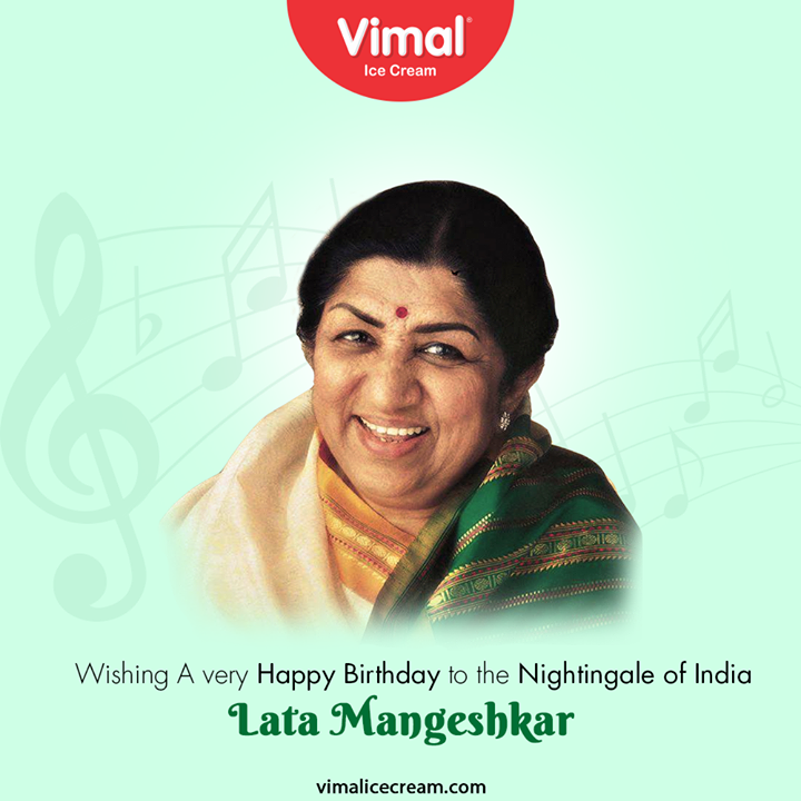Wishing a very happy birthday to the Nightingale of India Lata Mangeshkar.

#HappyBirthday #NightingaleOfIndia #VimalIceCream #IceCreamLovers #Vimal #IceCream #Ahmedabad