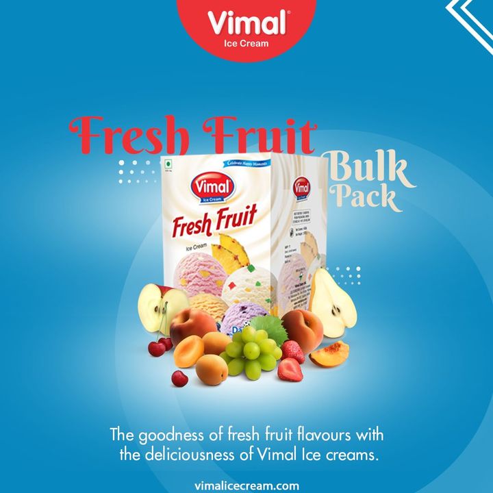 ::Fresh Fruit Bulk pack ::

The goodness of fresh fruit flavours with the deliciousness of Vimal Ice creams.

#VimalIceCream #IceCreamLovers #Vimal #IceCream #Ahmedabad