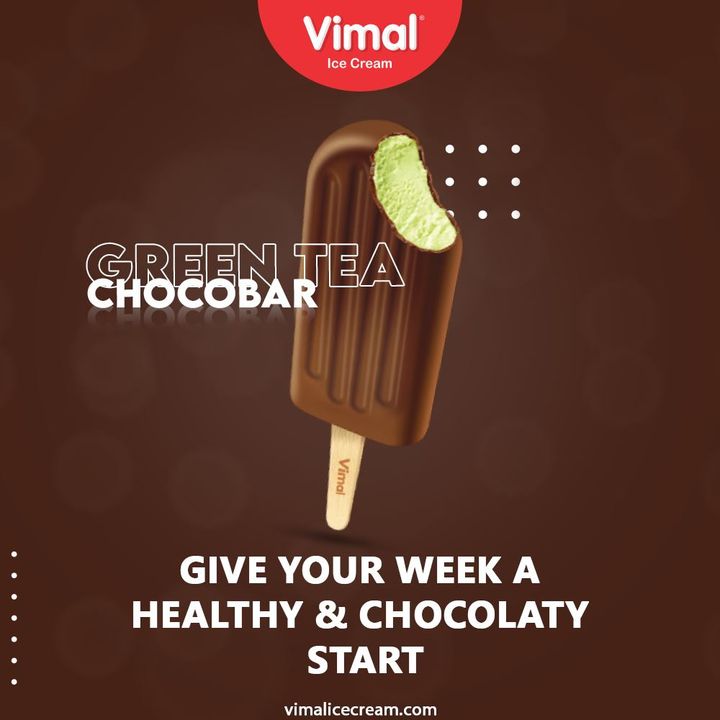 The sweetness of Green Tea Chocobar by Vimal Ice Cream will give your week a healthy & chocolaty start.

#VimalIceCream #IceCreamLovers #Vimal #IceCream #Ahmedabad