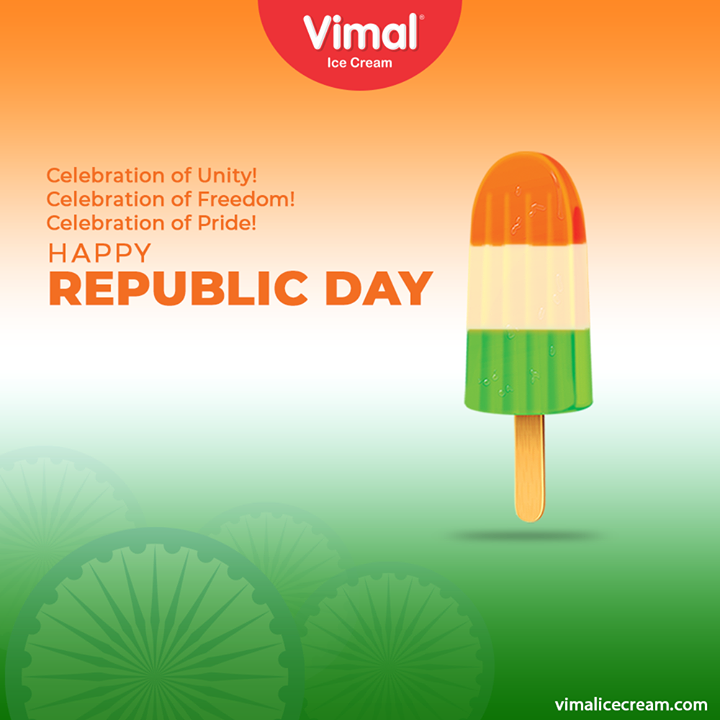 Celebration of Unity! Celebration of Freedom! Celebration of Pride! 

Happy Republic Day

#HappyRepublicDay #RepublicDayIndia #RepublicDay2021 #India #JaiHind #VimalIceCream #IceCreamLovers #Vimal #IceCream #Ahmedabad