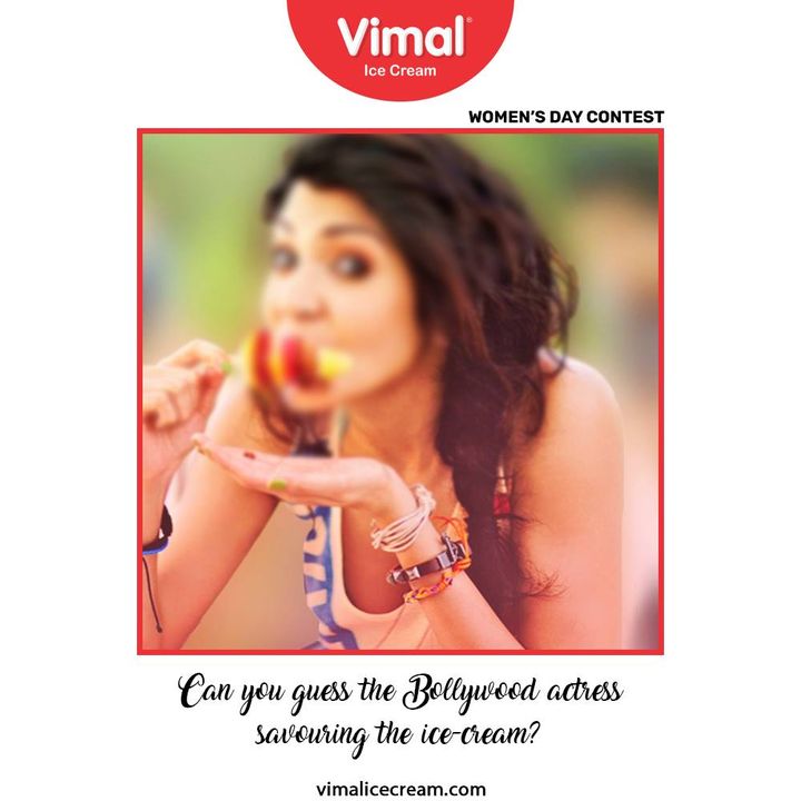 In the honour of womanhood, Vimal Ice Cream has come up with an icy cool contest!
Put your eyes to test and guess the Bollywood actress who is busy savouring the ice-cream in the picture. 

*Terms & Conditions for participation
- Like our post
- Share your answer in the below comment section
- Nominate your 3 friends to participate in the contest
- Contest is open for only the residents of Ahmedabad 

#ContestTime #IcyCoolContest #WomensDayContest #GuessTheActress #EmpoweredWoman #SheIsStrong #SheIsBrave #WonderWoman #BollywoodQuiz  #VimalIceCream #IceCreamLovers #Vimal #IceCream #Ahmedabad