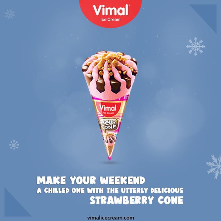 Make your weekend a chilled one with the utterly delicious strawberry cone, only by your favorite Vimal Ice Cream.

#SummerApproaching
#VimalIceCream #IceCreamLovers #Vimal #IceCream #Ahmedabad
