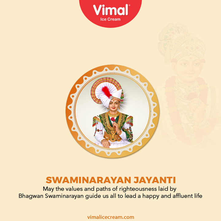 May the values and paths of righteousness laid by Bhagwan #Swaminarayan guide us all to lead a happy and affluent life.

#FestiveWishes #IndianFestival #VimalIceCream #IceCreamLovers #Vimal #IceCream #Ahmedabad