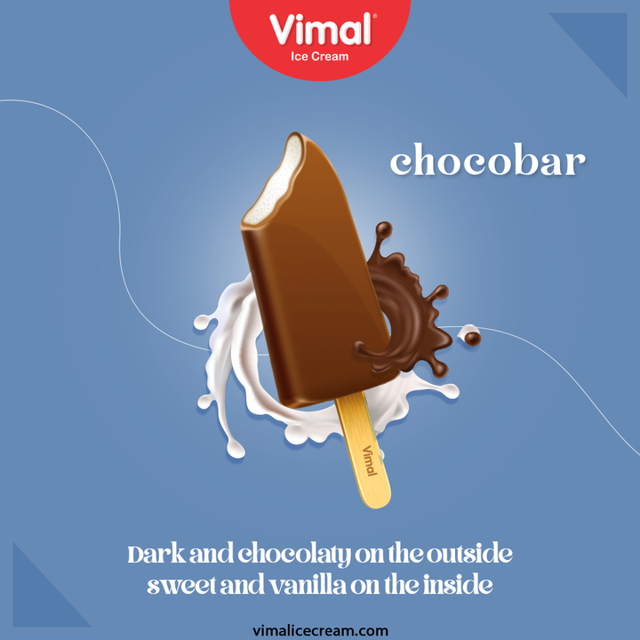 Relish the flavors of the delicious and chocolaty choco bar that is Dark and chocolaty on the outside sweet and vanilla on the inside. Only by your favorite Vimal Ice-creams.

#VimalIceCream #IceCreamLovers #Vimal #IceCream #Ahmedabad