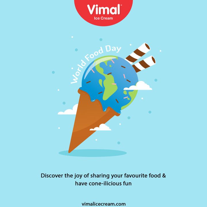 Discover the joy of sharing your favourite food & have cone-ilicious fun.

#WorldFoodDay #WorldFoodDay2021 #FoodDay #VimalIceCream #IceCreamLovers #Vimal #IceCream #Ahmedabad