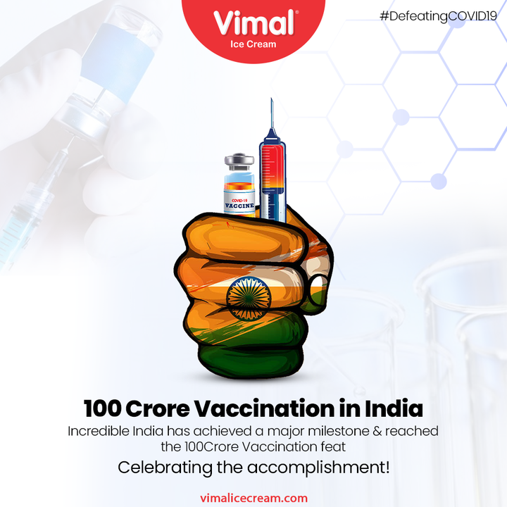 Vimal Ice Cream,  IndiaFightsCorona, 100Crore, VaccineCentury, Vaccination, COVID19, India, VimalIceCream, IceCreamLovers, Vimal, IceCream, Ahmedabad