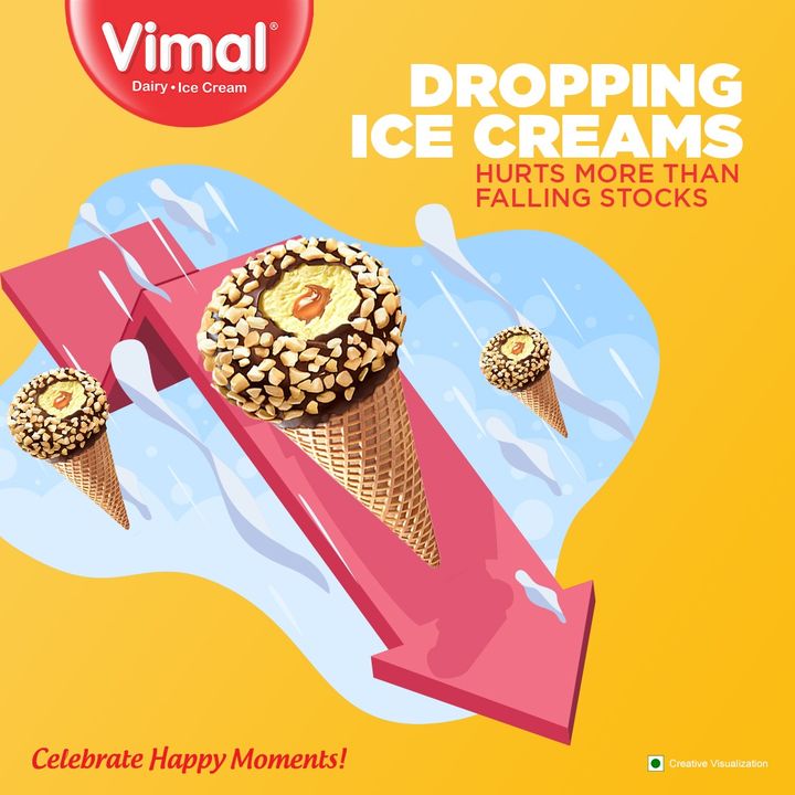 Stock rates might fall but don't let your happiness meter fall.
.
.
.
.
.
#VimalIceCreams #VimalDairy #foodstagram #indianstockmarket  #icecreamlover #icecreamcake #icecreamcone #foodlover #icecream #dessert #food #foodie #chocolate #yummy #instafood #StockMarket #MomentMaketing #BallCone #Cone #CelebrateHappyMoments
