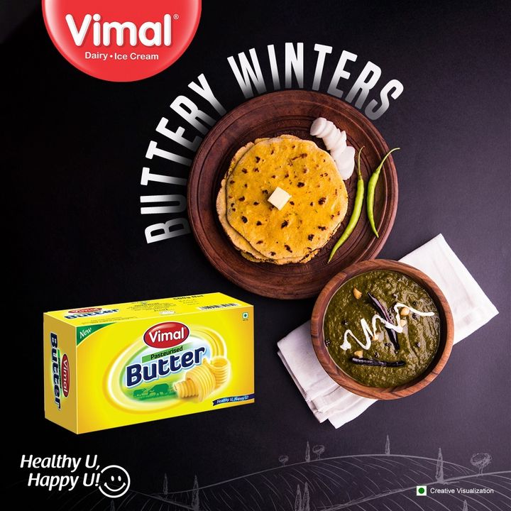 Sarson da saag aur makke di roti make winters better, especially when they're drenched in butter!
.
.
.
.
.
#VimalIceCreams #VimalDairy #foodstagram #Buttterlover #VimalButter #HealtyUHappyU #foodlover #icecream #dessert #food #foodie #yummy #instafood #Butter #Wintervibes #Winterfood #delicious #scrumptious #indiancuisine #butterysoft #foodgasm