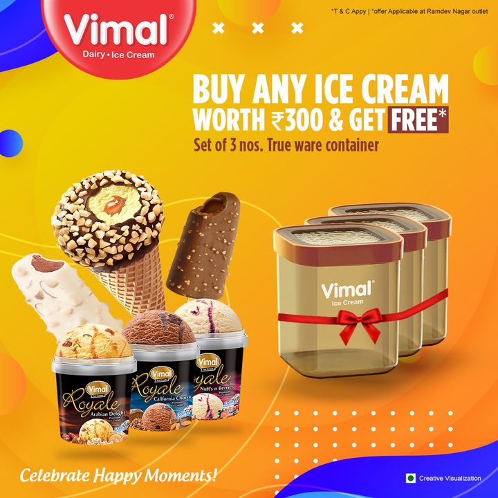 Exceptional offers at unbelievable cost, grab it before it's gone!

.
.
.
.
#VimalIceCreams #VimalDairy #foodstagram #icecreamlover #icecreamcake #icecreamcone #foodlover #icecream #dessert #food #foodie #chocolate #yummy #instafood #BallCone #Celebratehappymoments #icecreamCone #icecreamaddict #Icecreamlover #RoyalIcecream #Chocobar #Nuttybar #IcecreamOffer