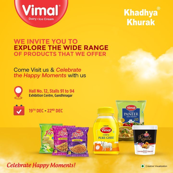 We invite you to the exhibition of amazing products and great deals. Come visit us and experience the happiness.
.
.
.
.
.
#VimalIceCreams #VimalDairy #foodstagram #indianstockmarket #icecreamlover #icecreamcake #icecreamcone #foodlover #icecream #dessert #food #foodie #chocolate #yummy #instafood #spidermannowayhome #Spiderman #topicalspot #MomentMaketing #BallCone #Cone #CelebrateHappyMoments #khadyakhaurak