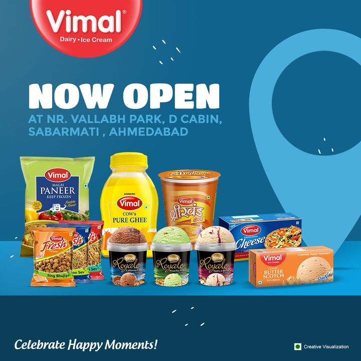 Amazing products now available nearby you! Go grab your favourites right away at Sabarmati, near Vallabh Park, D cabin, Ahmedabad.
.
.
.
.
.
#VimalIceCreams #VimalDairy #foodstagram #indianstockmarket #icecreamlover #icecreamcake #icecreamcone #foodlover #icecream #dessert #food #foodie #chocolate #yummy #instafood #spidermannowayhome #Spiderman #topicalspot #MomentMaketing #BallCone #Cone #CelebrateHappyMoments