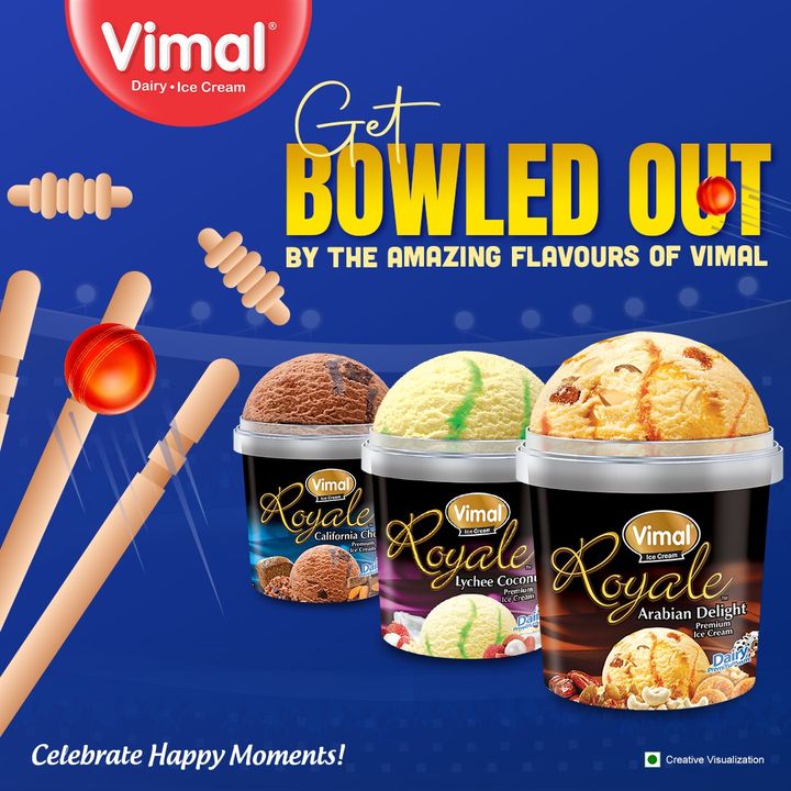 Flavours so good you get bowled out in no time.
.
.
.
.
#VimalIceCreams #VimalDairy #foodstagram #icecreamlover #icecreamcake #icecreamaddiction #foodlover #icecream #dessert #food #foodie #chocolate #yummy #instafood #Ipl #IPl2022 #iplflavours
