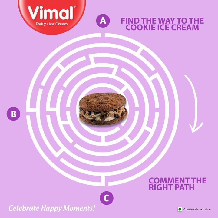 Game time! Find out the right path and reach to your beloved cookie ice cream.
.
.
.
.
#VimalIceCreams #VimalDairy #foodstagram #icecreamlover #Chocolateicecreamcandy #icecreamaddiction #foodlover #icecream #dessert #food #foodie #chocolate #yummy #instafood #Cake #Celebratehappymoments #GuesstheName #puzzel #icecreampuzzel