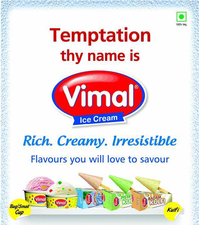 Vimal Ice Cream,  Rich, Creamy, Irresistible, VimalIceCream