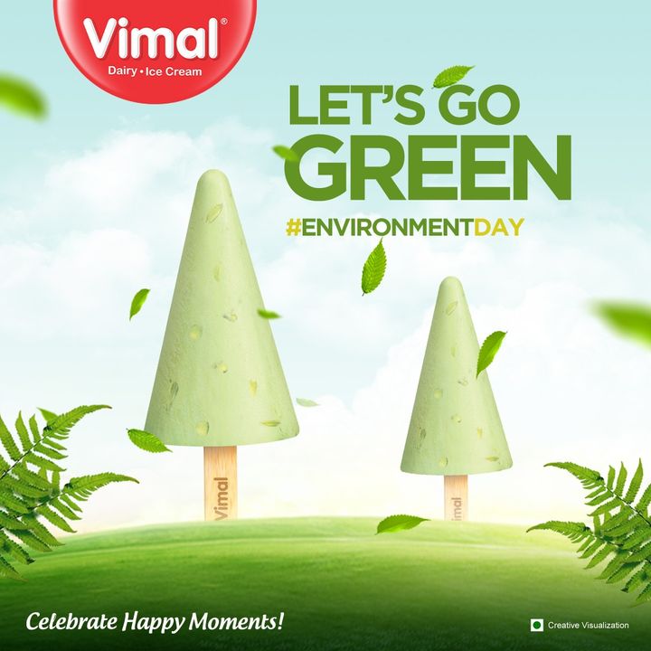 Choose to make your surroundings green, not just today but every day. Wishing you a green environment day.
.
.
.
.
.
.
#VimalIceCreams #VimalDairy #foodstagram #icecreamlover #icecreamcake #Celebratehappymoments #icecreamaddiction #foodlover #icecream #dessert #food #foodie #chocolate #yummy #instafood #IcecreamScoop #Kulfiicecream #environmentday #worldenvironmentday