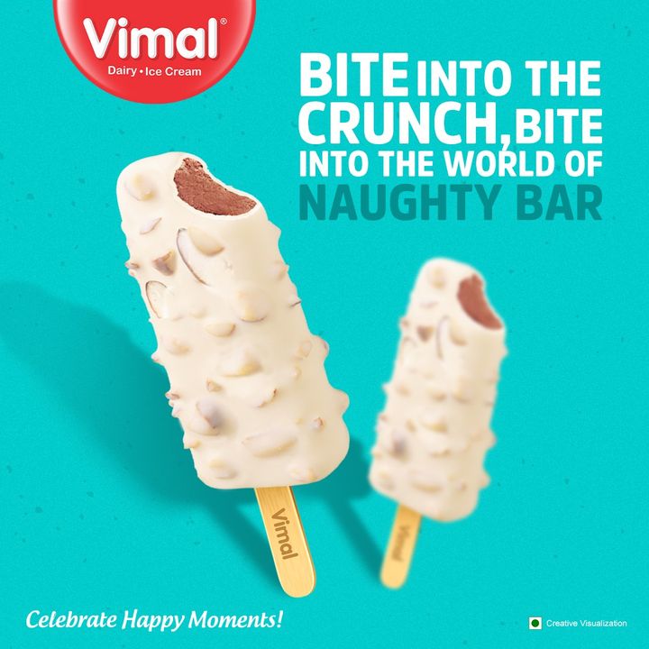 Delicious, inside-out. Bite into the crunch of Naughty Bar from Vimal Icecreams
.
.
.
.
#VimalIceCreams #VimalDairy #foodstagram #icecreamlover #Chocoicecream #Chocobar  #icecreamaddiction #foodlover #icecream #dessert #food #foodie #chocolate #yummy #instafood #Cake #Celebratehappymoments #NaughtyBar