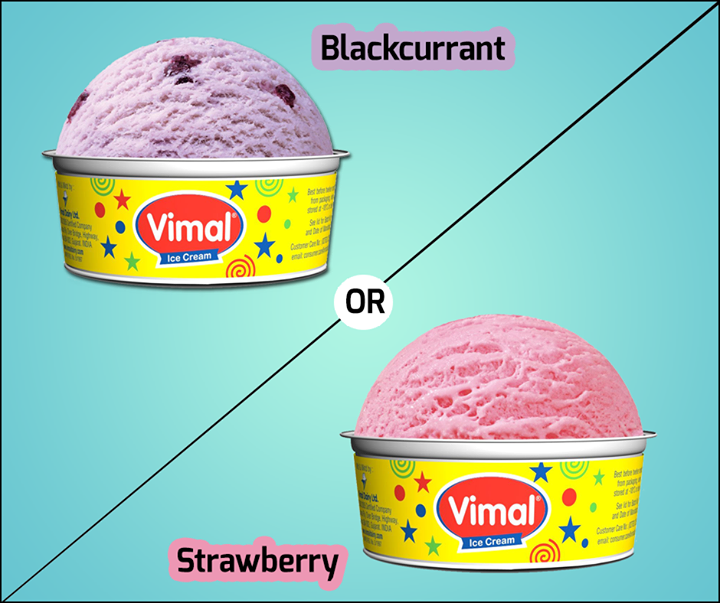 #BlackCurrant v/s #Strawberry - which one would you have today?

#VimalIceCream #IceCreamLovers #IceCream #Happiness