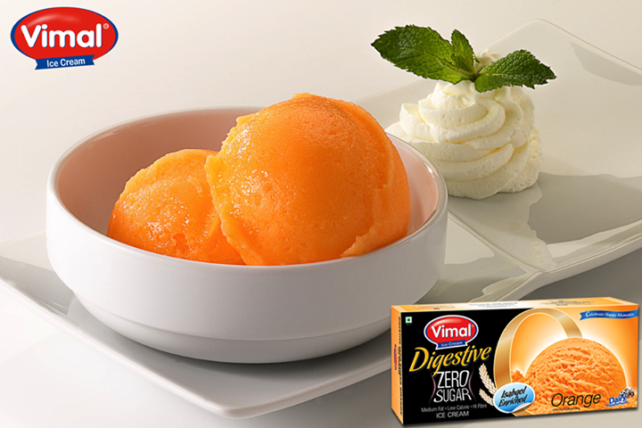 Want to indulge in #happiness at #ZeroSugar? Try our Orange flavor ice-cream today!