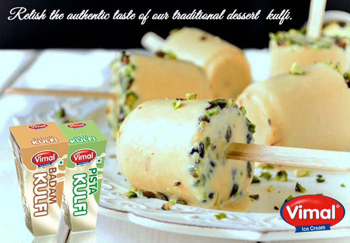 Relish the authentic taste of our traditional dessert #kulfi only with #VimalIcecream.
