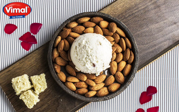 Almond Ice Cream is a delightful combination of  nuts & #icecream! Don't you agree?

#Almond #VimalIcecream #Ahmedabad #BitesofHappiness #Happiness #IcecreamLovers