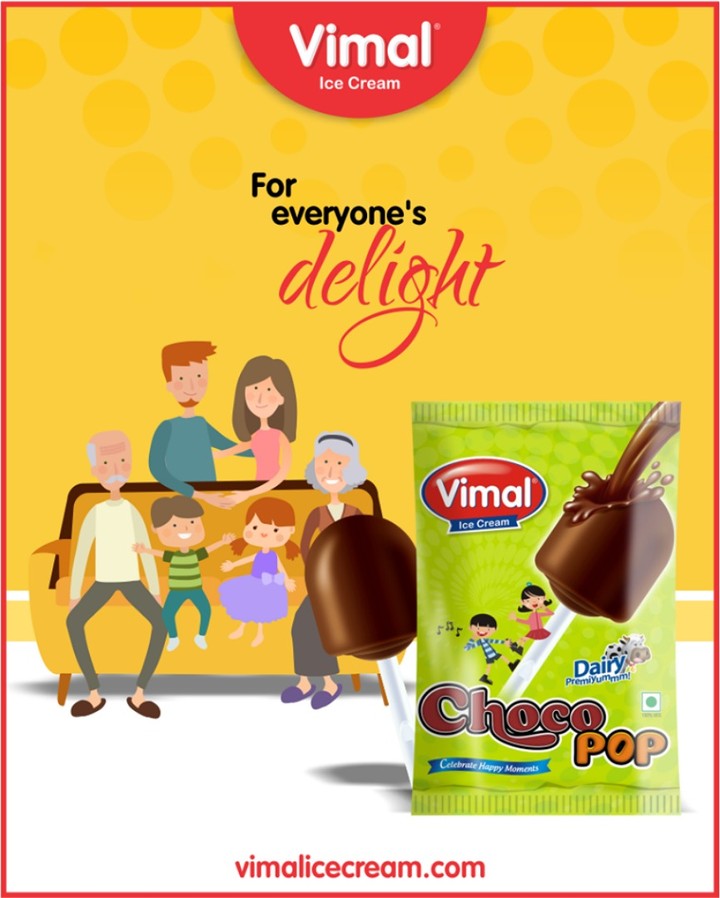 Who does not love ice cream and lollipop? Treat yourself to both at the same time with Vimal Ice Cream’s Chocopop.

#Lollipop #IcecreamTime #IceCreamLovers #FrostyLips #Vimal #IceCream #VimalIceCream #Ahmedabad