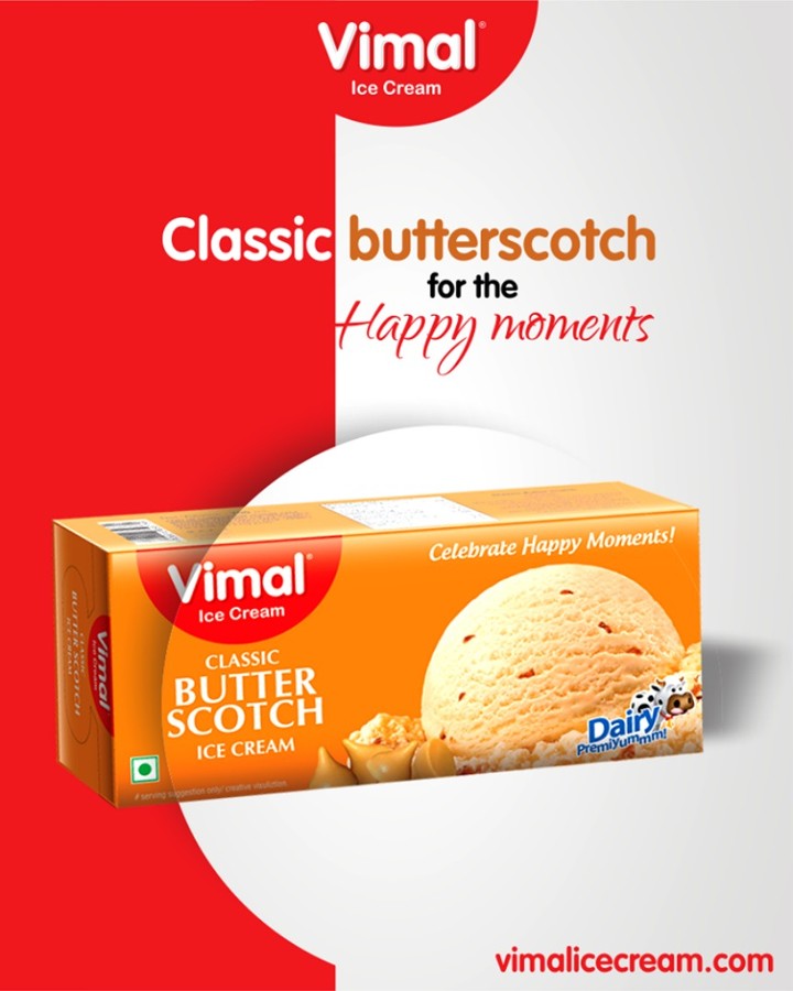 Choose our Classic butterscotch Ice-cream to make your moments more splendid! 
#ClassicButterScotch #ButterScotch #VimalIceCream #IceCreamLove #LoveForIcecream #IcecreamIsBae #Ahmedabad #Gujarat #India