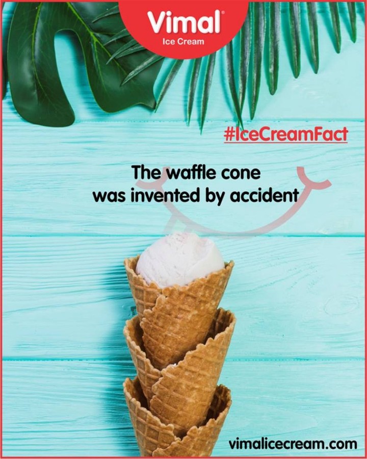 #DidYouKnow In 1904, an ice cream vendor ran out of cones. He was at the World’s Fair in St. Louis, Missouri, and he was facing high demand from guests. Desperate for a solution, he turned to a waffle vendor nearby. Together, they came up with the idea to mold the waffles into cones and serve the ice cream in there. Customers loved the idea, and the waffle cone was officially born.

#VimalIceCream #IceCreamCake #Icecream #IcecreamLovers #LoveForIcecream #IcecreamIsBae #Ahmedabad #Gujarat #India