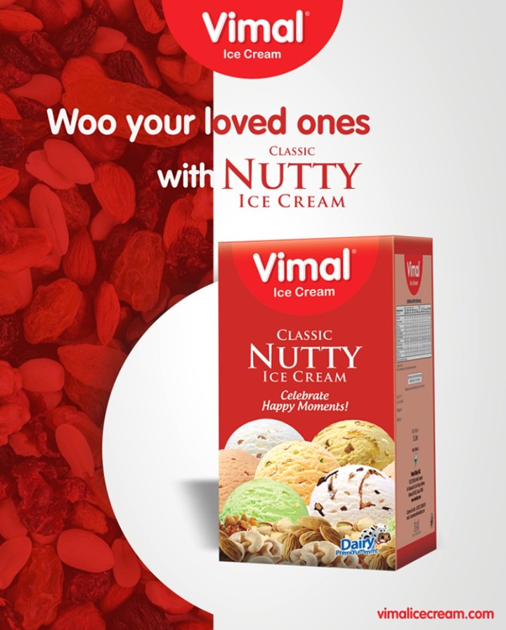 Spend a dreamy evening & woo your loved ones with the yummy Classic Nutty Ice-cream of Vimal Ice Cream!

#VimalIcecream #ClassicNuttyIcecream #FrostyLips #IceCream #LoveForIcecream #Ahmedabad #Gujarat #India