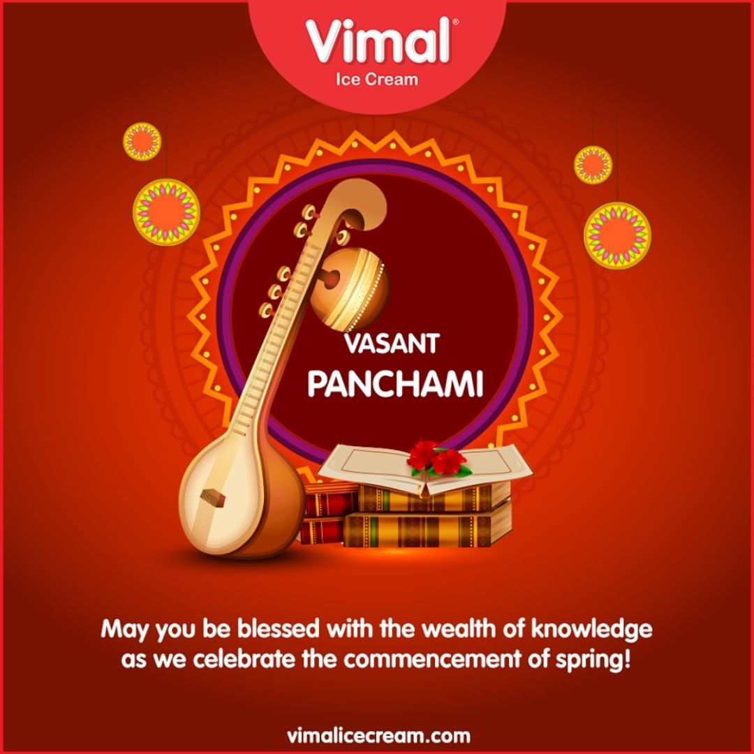 May you be blessed with the wealth of knowledge as we celebrate the commencement of spring!

#SaraswatiPuja #VasanthaPanchami #VasantPanchami2020 #LoveForIcecream #IcecreamTime #IceCreamLovers #FrostyLips #Vimal #IceCream #VimalIceCream #Ahmedabad