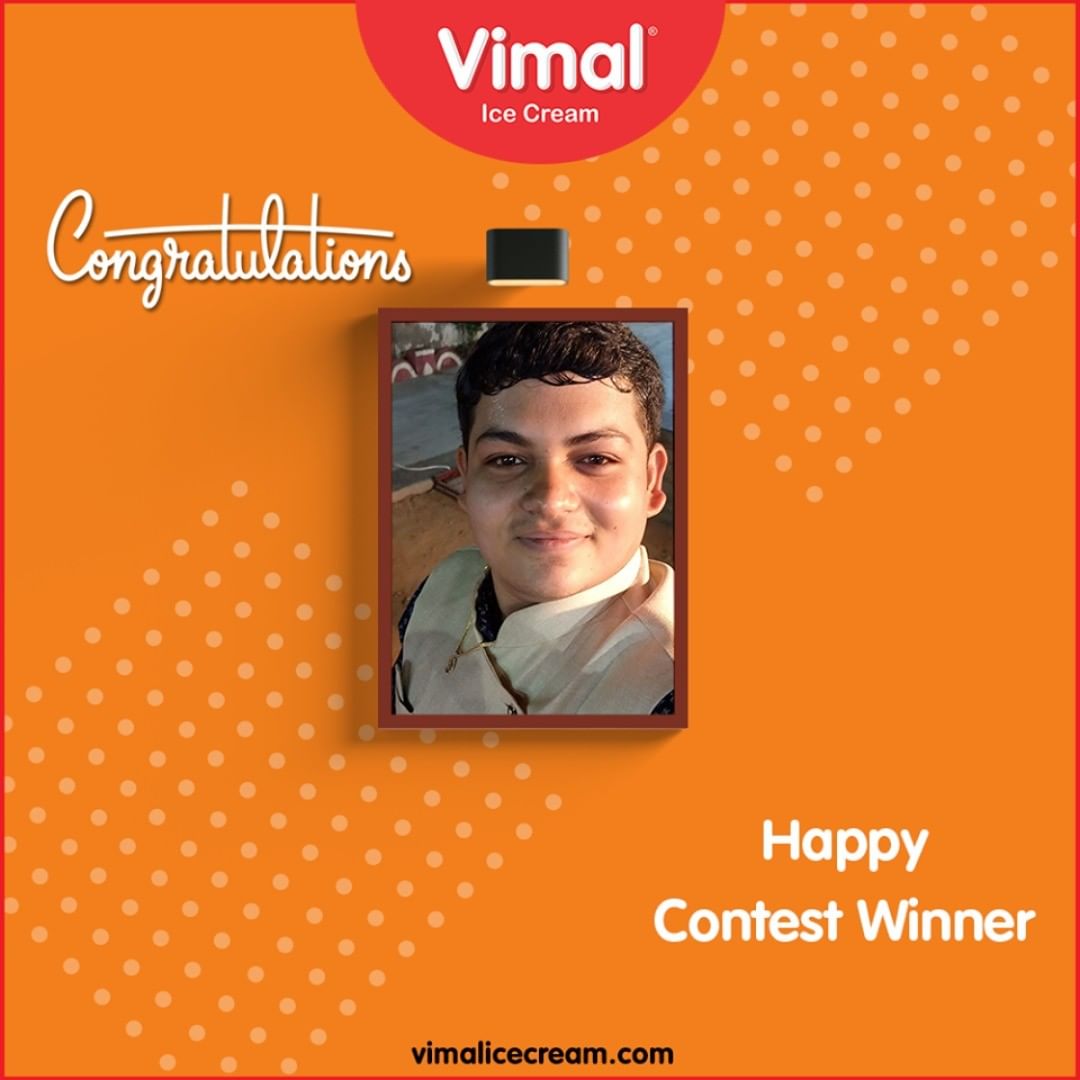 Happy contest winner.

#Congratulations #contest #winner #LoveForIcecream #IcecreamTime #IcecreamLovers #FrostyLips #FrostyKiss #Vimal #VimalIcecream #Ahmedabad