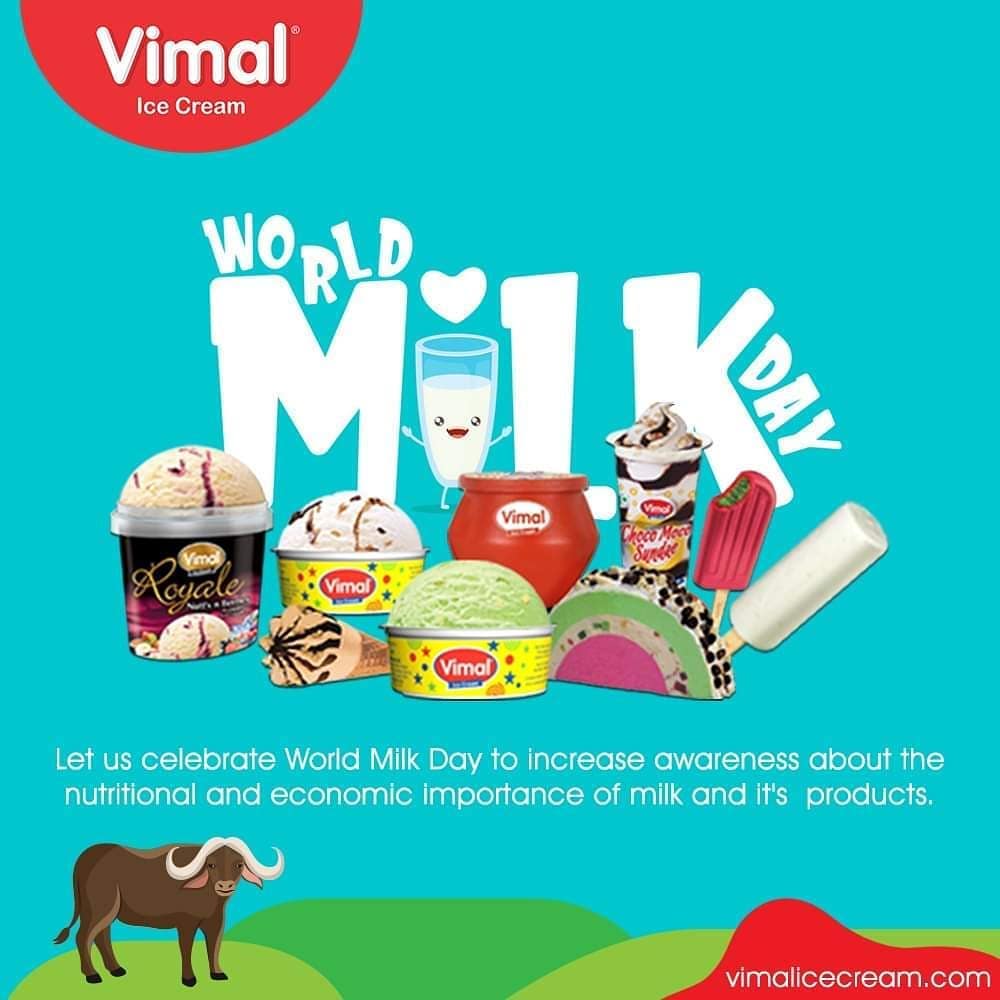 Let us celebrate #WorldMilkDay to increase awareness about the nutritional and economic importance of milk and it's products.

#Vimal #VimalIcecream #Ahmedabad
