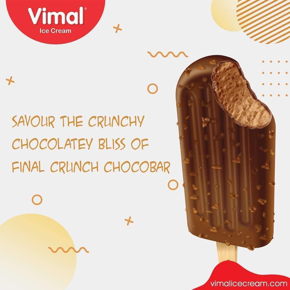 Savour the crunchy and chocolatey bliss of Final Crunch Chocobar from Vimal Ice Cream

#LoveForIcecream #IcecreamTime #IcecreamLovers #FrostyLips #FrostyKiss #Vimal #VimalIcecream #Ahmedabad