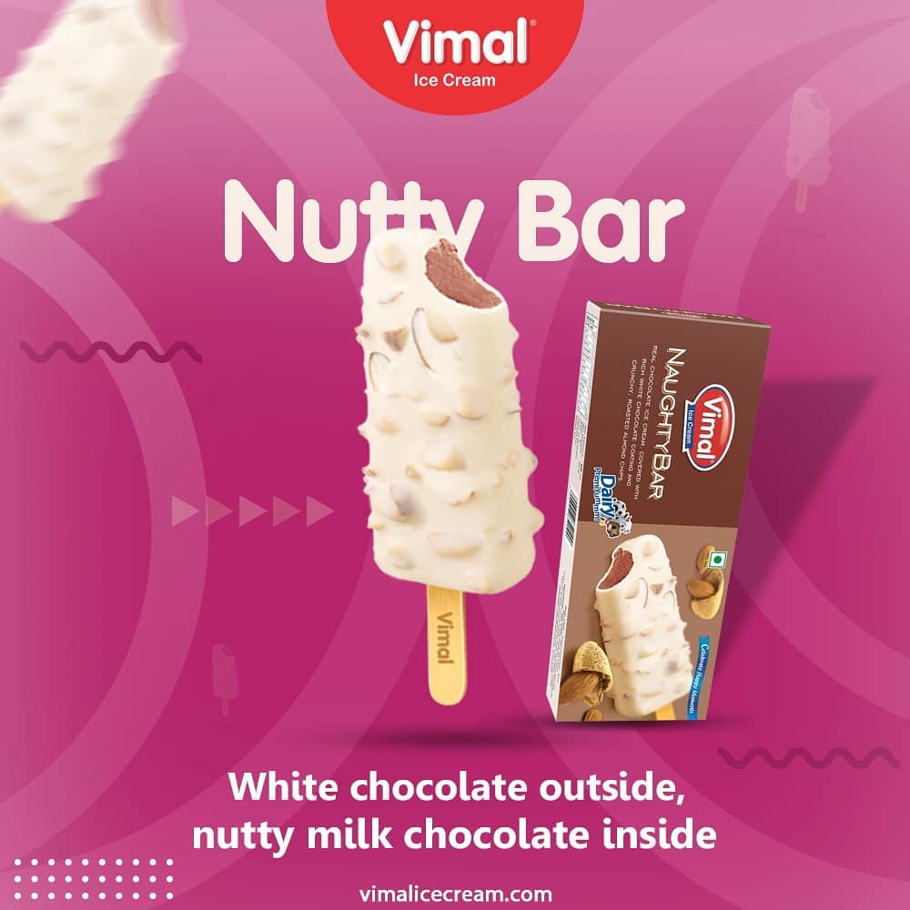 White chocolate on the outside and loaded with nutty milk chocolate inside.

#VimalIceCream #IceCreamLovers #FrostyLips #Vimal #IceCream #Ahmedabad