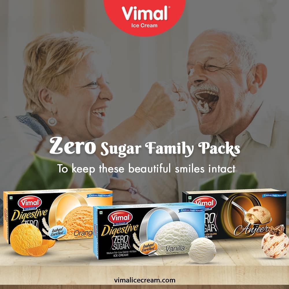 Zero Sugar Family Packs will keep the beautiful smiles of your family intact.

#VimalIceCream #IceCreamLovers #FrostyLips #Vimal #IceCream #Ahmedabad