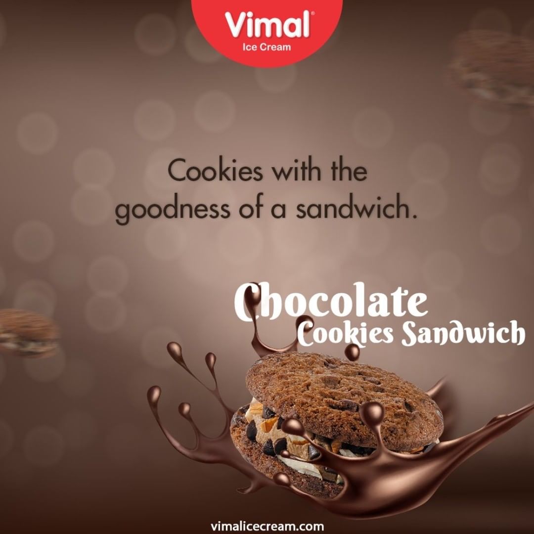 Filled with delicious dry fruits and the best quality chocolate chips the Chocolate Cookies Sandwich is the best remedy for your Monday Blues.

#VimalIceCream #IceCreamLovers #Vimal #IceCream #Ahmedabad