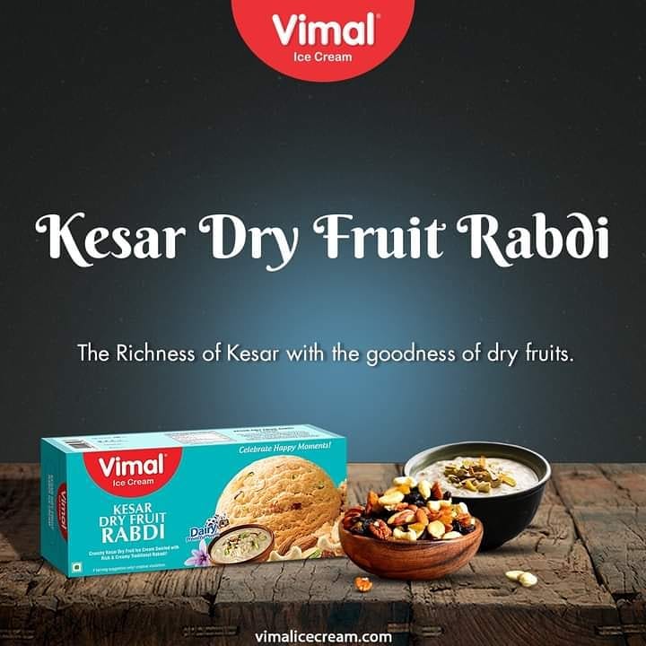 The crunchiness of dry fruits with the richness of Kesar will have your heart filled with the delicious taste of the Kesar Dry Fruit Rabdi Only by @vimal_dairy_icecream 

#KesarDryFruitRabdi #VimalIceCream #IceCreamLovers #Vimal #IceCream #Ahmedabad