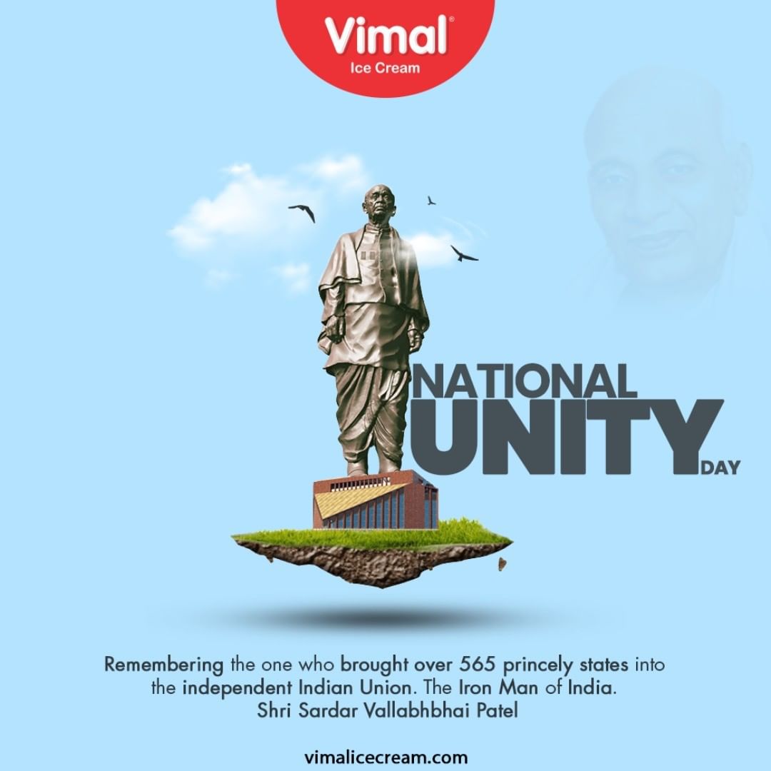 Remembering the one who brought over 500 princely states into the independent Indian Union. The Iron Man of India. Sardar Vallabhbhai Patel. 

#SardarVallabhbhaiPatel #StatueOfUnity #UnityDay2020 #NationalUnityDay #RashtriyaEktaDiwas #IronManofIndia #VimalIceCream #IceCreamLovers #Vimal #IceCream #Ahmedabad