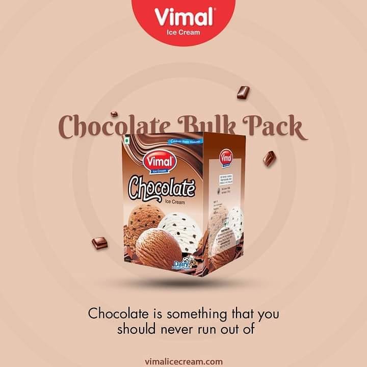 Vimal Chocolate Bulk Pack Ice cream is a must at your home because Chocolate is something that you should never run out of.

#VimalIceCream #IceCreamLovers #Vimal #IceCream #Ahmedabad