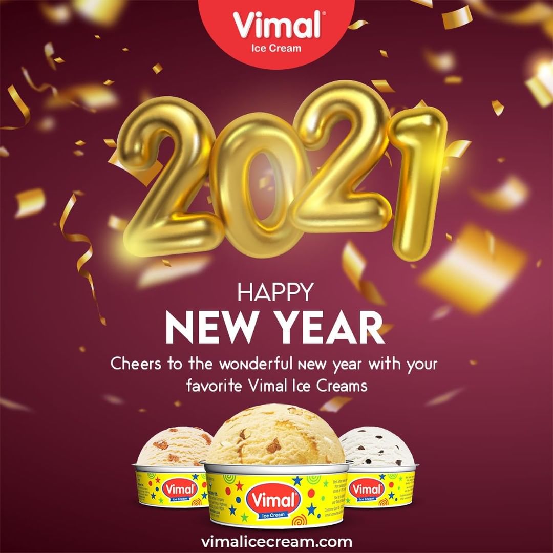 Cheers to the wonderful New Year with your favorite Vimal Ice Creams

#HappyNewYear #NewYear2021 #ByeBye2020 #NewYear #Celebration #Love #Happy #Cheers #Joy #Happiness #VimalIceCream #IceCreamLovers #Vimal #IceCream #Ahmedabad