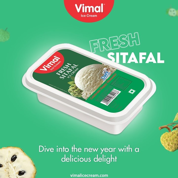 Dive into the new year with a healthy delight of fresh sitafal ice creams by Vimal Ice Cream.

#VimalIceCream #IceCreamLovers #Vimal #IceCream #Ahmedabad
