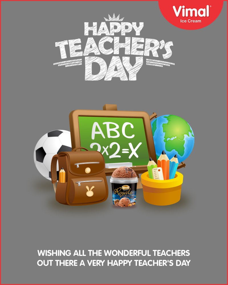 Wishing all the wonderful teachers out there a very Happy Teacher's Day.

#HappyTeachersDay #TeachersDay #VimalIceCream #Ahmedabad https://t.co/IhWVuSwpdJ
