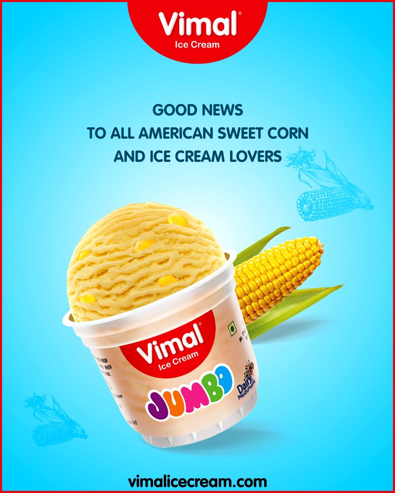A great combination of American sweet corn and Ice Cream!

#AmericanSweetCornIceCream #IceCreamLovers #FrostyLips #Vimal #IceCream #VimalIceCream #Ahmedabad https://t.co/akyNPgwcjJ