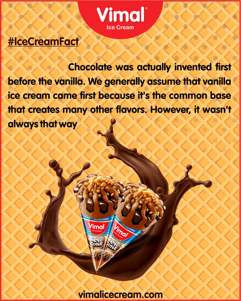 #IceCreamFact : Chocolate was actually invented first before the vanilla. We generally assume that vanilla ice cream came first because it’s the common base that creates many other flavors. However, it wasn’t always that way.

#IcecreamTime #IceCreamLovers #FrostyLips #Vimal https://t.co/1V6ZAbUuFi
