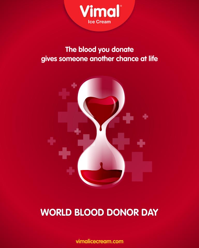 The blood you donate gives someone another chance at life

#WorldBloodDonorDay #BloodDonorDay #DonateBlood #Vimal #IceCream #VimalIceCream #Ahmedabad https://t.co/fb97npa0WZ