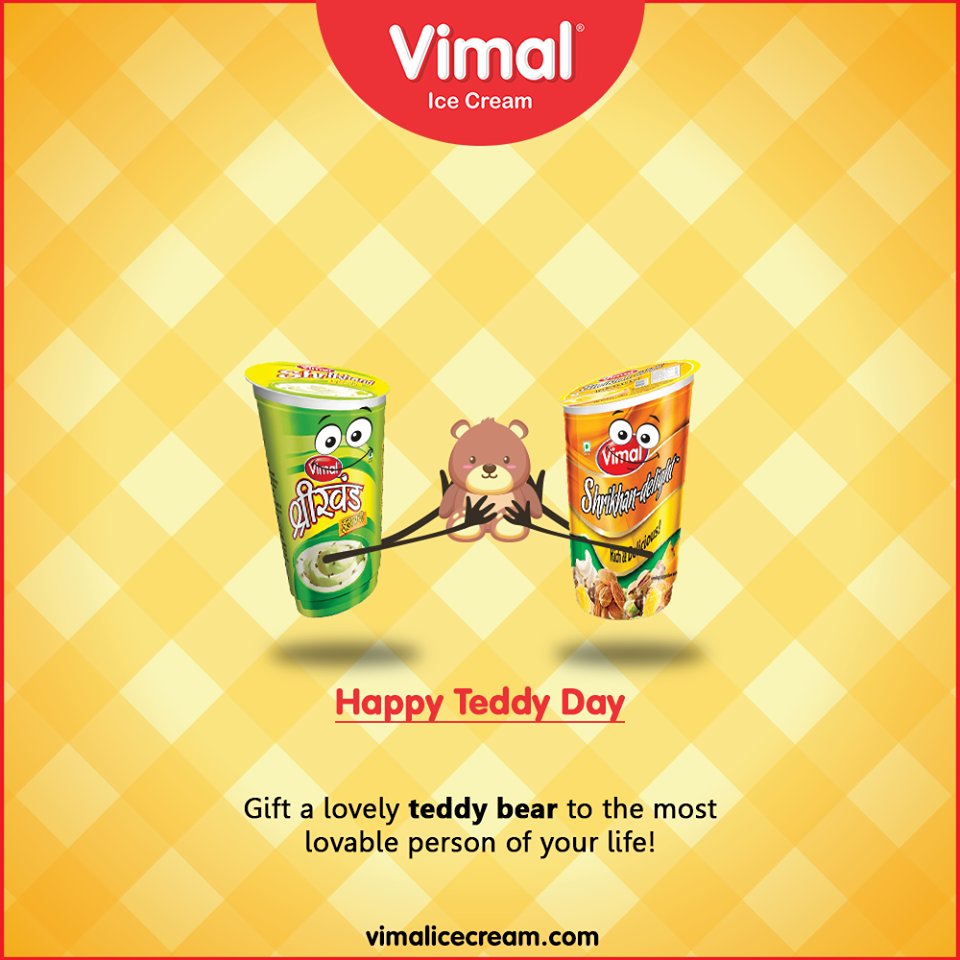 Gift a lovely teddy bear to the most lovable person of your life!

#TeddyDay #ValentineWeek #ValentinesDay #LoveForIcecream #IcecreamTime #IceCreamLovers #FrostyLips #Vimal #IceCream #VimalIceCream #Ahmedabad https://t.co/GMr2kgmna8
